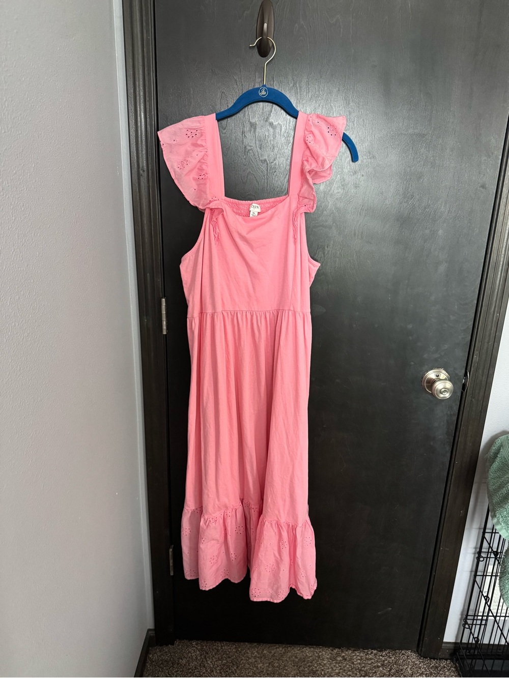 Women’s flamingo Pink Eyelet Ruffle Sundress